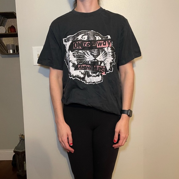 Anine Bing Black Graphic Short Sleeve Tee - Picture 5 of 6